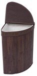 BIRDROCK HOME Bamboo Corner Laundry Hamper with Lid