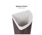 BIRDROCK HOME Bamboo Corner Laundry Hamper with Lid