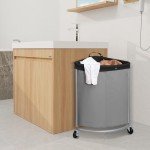 Corner Laundry Hamper 110L with Rolling Cart