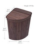 BIRDROCK HOME Bamboo Corner Laundry Hamper with Lid
