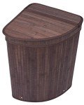 BIRDROCK HOME Bamboo Corner Laundry Hamper with Lid