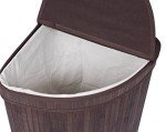 BIRDROCK HOME Bamboo Corner Laundry Hamper with Lid
