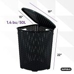 Triangle Plastic Laundry Hamper with Lid - 2 Pack