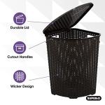 Superio Triangle Design Plastic Laundry Hamper with Lid