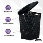 Triangle Plastic Laundry Hamper with Lid - 2 Pack