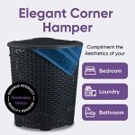 Triangle Plastic Laundry Hamper with Lid - 2 Pack