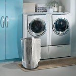 Stainless Steel 46L Laundry Bin with Lid