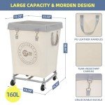 Heavy-Duty Steel Frame Laundry Hamper with Wheels