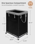 Large Rolling Laundry Basket with Wheels - 160L