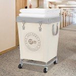 Heavy-Duty Steel Frame Laundry Hamper with Wheels
