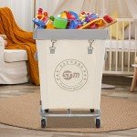 Heavy-Duty Steel Frame Laundry Hamper with Wheels