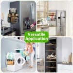 2-Pack Magnetic Fridge Shelves with Wood Lids