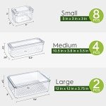 ZUUND 14-Pack Stackable Fridge Organizer Bins with Lids
