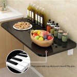 Wall-Mounted Fold-Down Table in Classic Black