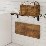 Rustic Wall-Mounted Folding Table for Small Spaces