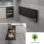 Wall-Mounted Fold-Down Table in Classic Black