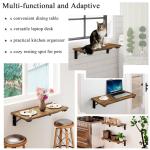 Rustic Wall-Mounted Folding Table for Small Spaces