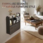Bixiaomei Wall-Mounted Drop-Leaf Desk with Shelves - Dark Grey