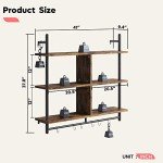 Bestier 3-Tier Floating Pipe Kitchen Shelves