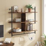 Bestier 3-Tier Floating Pipe Kitchen Shelves
