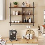 Bestier 3-Tier Floating Pipe Kitchen Shelves