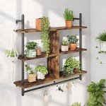 Bestier 3-Tier Floating Pipe Kitchen Shelves