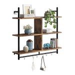 Bestier 3-Tier Floating Pipe Kitchen Shelves