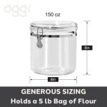 Jumbo Clear Airtight Food Storage Canister 150 oz