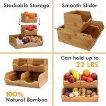Bamboo Stackable Pantry Storage Bins - Set of 3