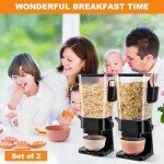 Black Cereal Dispenser Set with Bowls and Spoons