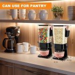 Black Cereal Dispenser Set with Bowls and Spoons