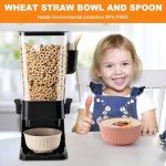 Black Cereal Dispenser Set with Bowls and Spoons