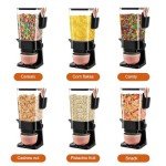Black Cereal Dispenser Set with Bowls and Spoons