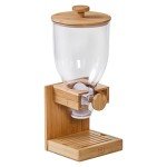 Bamboo Cereal Dispenser for Easy Kitchen Storage