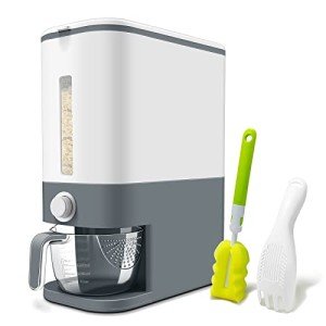 Large Rice Dispenser with Measuring Cup - Grey