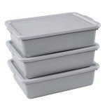 3 Pack Food Storage Tubs with Lids – Grey