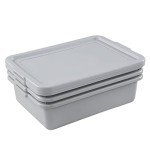 3 Pack Food Storage Tubs with Lids – Grey