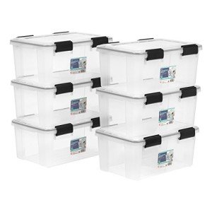 19 Qt Stackable Storage Bins with Lids - 6 Pack