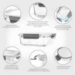 10-Pack Glass Meal Prep Containers with Snap Lids
