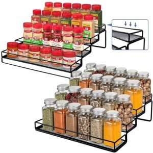 Expandable 4-Tier Spice Rack Organizer - 2 Pack