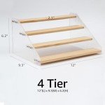 4-Tier Natural Wood Spice Rack Organizer