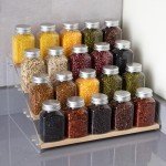 4-Tier Natural Wood Spice Rack Organizer