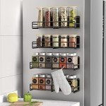Magnetic Spice Rack Organizer - 4 Pack Black