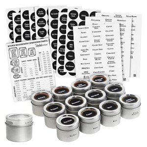 Magnetic Spice Jars with Sift-and-Pour Lids