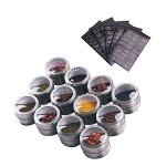 Magnetic Stainless Steel Spice Tins with Labels