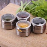 Magnetic Stainless Steel Spice Tins with Labels