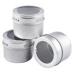 20 Magnetic Spice Tins with Clear Lids and Labels