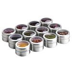 12-Piece Magnetic Spice Tin Set with Labels