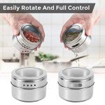 12-Piece Magnetic Spice Tin Set with Labels