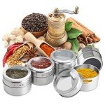 12-Piece Magnetic Spice Tin Set with Labels
